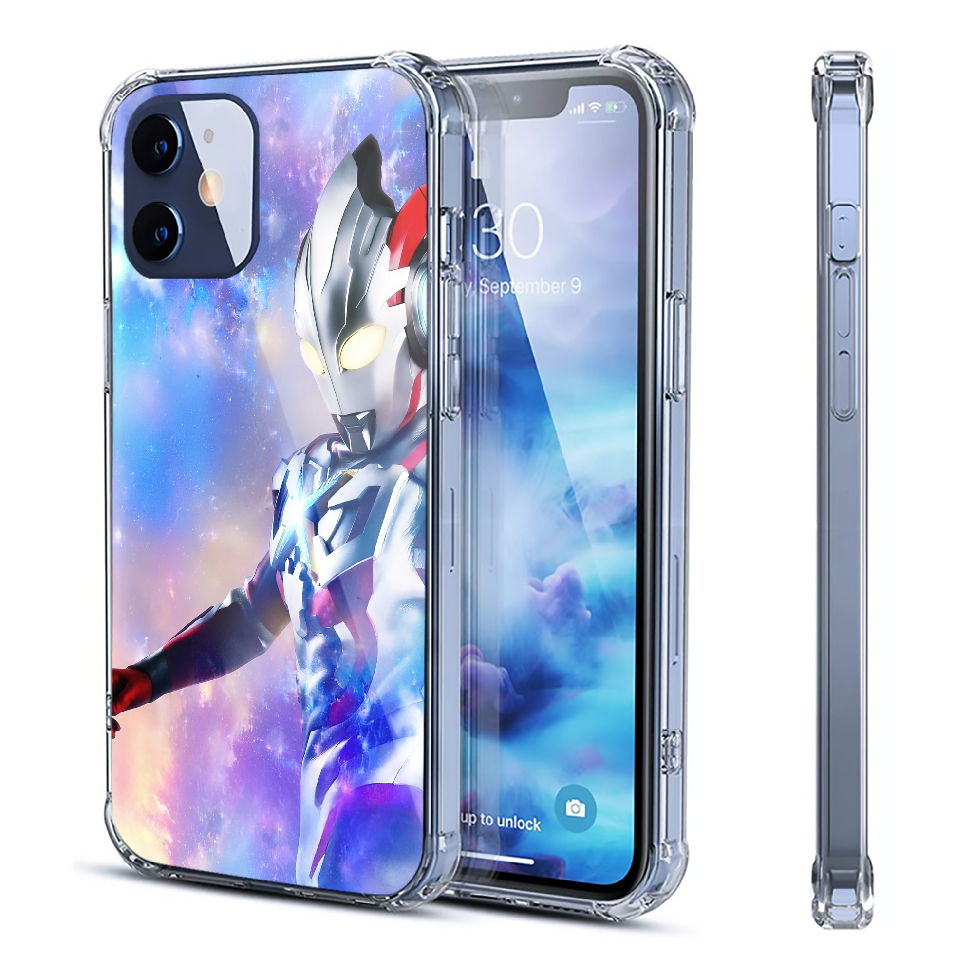 （画像用） ウルトラマン Ultraman 【iPhone 12シリーズ対応】透明スマホケース（クリアソフトケース）